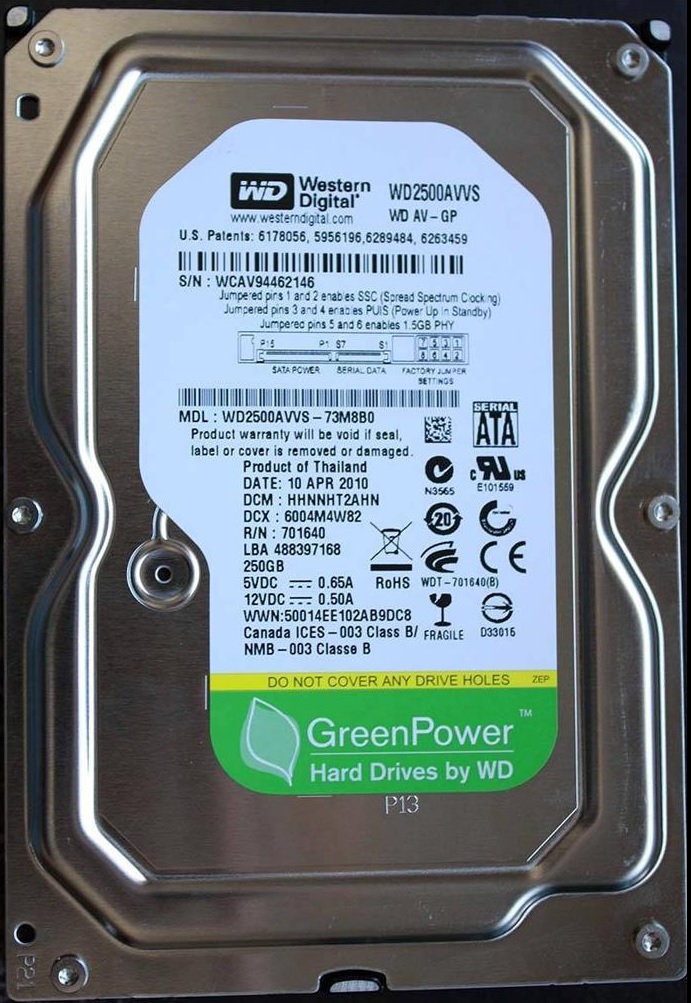 WD green 250GB pulled 2